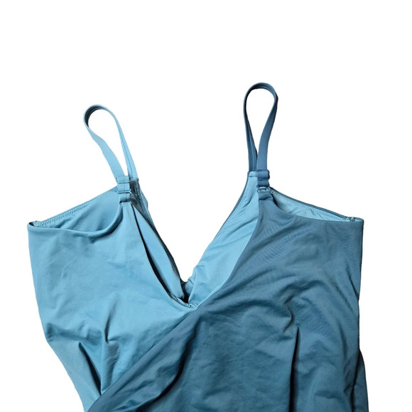 Knix Wrap Side Tie One-Piece Blue Swimsuit SIZE: XL - Picture 7 of 8